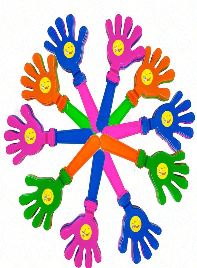 ROSEFAIR Hand Clapper Noisemakers, 10.5 Inch Plastic Clapping Hands, Party Game Accessories, Set for Events and Party Cheering Props Hands Clapping Toy - Multicolor (PACK OF 10) - Image 1